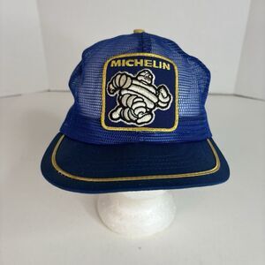 Vintage Michelin SnapBack Hat Full Mesh, Blue, Logo, Horizon, USA, VTG